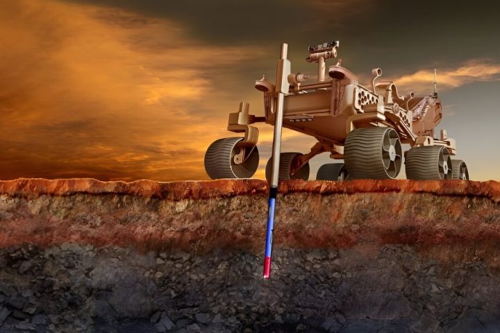 Cylindrical autonomous drilling bot set to access hidden Martian water